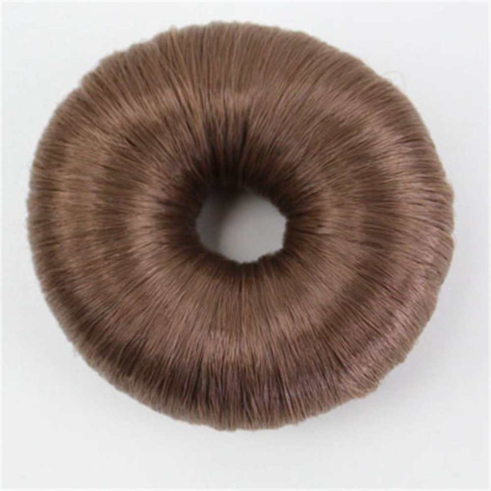 4Color Donut hair bun Women Synthetic Fiber Hair Bun Donuts Ring Blonde Hair Wig #6