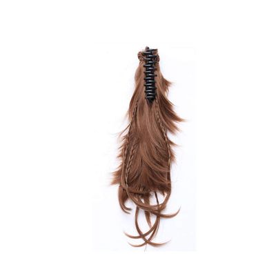 12 inch Synthetic DIY Hair Black Blonde Brown Braids Claw On Ponytail Clip In On Hair s Hair Ponytail Hair Pieces light brown 12 Inches