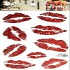 NipitShop 1 Sheet 3D Colorful Red Lips kiss Body Art Temporary Tattoos Waterproof Sticker view 1