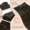 Sunny Hair Wire Hair Extensions Real Human Hair Fish Line Human Hair Extensions Invisible Wire Extensions Dark Brown to Light Brown with Dark Brown #2/2/6 14 Inch view 3