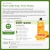 Seven Minerals Pure Castile Soap, Sweet Orange - No Palm Oil, GMO-Free - Gentle Liquid Soap For Sensitive Skin & Baby Wash - All Natural Vegan Formula with Organic Carrier Oils (33.8 fl oz) view 2