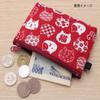 Kyoyu Makeup Pouch, Mini, Makeup, Cosmetics, Accessory Holder, Pass Case, Regular IC Card, Pocket, Cat Pattern, Red, 3.7 x 5.1 inches (9.5 x 13 cm) view 3