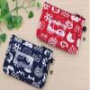 Kyoyu Makeup Pouch, Mini, Makeup, Cosmetics, Accessory Holder, Pass Case, Regular IC Card, Pocket, Cat Pattern, Red, 3.7 x 5.1 inches (9.5 x 13 cm) view 4
