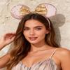A Miaow Sequin Black Mouse Ears Headband MM Glitter Hair Clasp Adults Women Butterfly Hair Hoop Birthday Party Holiday Park Photo Supply (Champagne and Golden) view 3