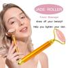 fengshuisale Beauty Bar 24K Rose/Golden Facial Massager, Natural Rose Quartz Stone Roller & Gua Sha Facial Massager Tool Body Face Massage Relaxation W3916 (Gold) view 4
