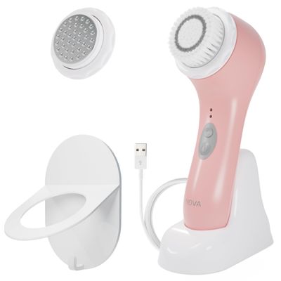 Spa Sciences - NOVA - Sonic Cleansing Brush with Bristles & Infusion System Anti-Aging Facial Exfoliating, Waterproof, and USB Rechargeable