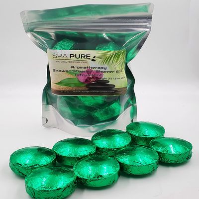 Citrus Mint Aromatherapy Shower Bombs/Steamers: 100% Natural/Organic Essential Oils - Transform Your Shower (8 Count) Pack of 1