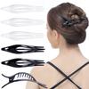 RC ROCHE ORNAMENT 6 Pcs Womens Thin Curved Eyelet Side Slide No Slip Hair Clip Comfortable French Concord Duck Bill Pin Teeth Strong Hold Grip Beauty Accessory, Medium Black and White view 1