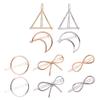 Assorted Shape Gold Silver Minimalist Alloy Hair Clip Triangle Circle Moon Bowknot Style Hair Barrettes Hair Pins Hair Clamp Hair Accessories for Women (C#) view 1