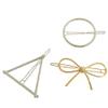 Assorted Shape Gold Silver Minimalist Alloy Hair Clip Triangle Circle Moon Bowknot Style Hair Barrettes Hair Pins Hair Clamp Hair Accessories for Women (C#) view 2