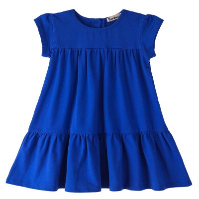 Youwon Girls Dress Short Sleeve Solid Color Tunic A-Line Tiered Swing Dress 2-6 7-16 Blue 14-16 Years