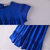 Youwon Girls Dress Short Sleeve Solid Color Tunic A-Line Tiered Swing Dress 2-6 7-16 Blue 14-16 Years view 4