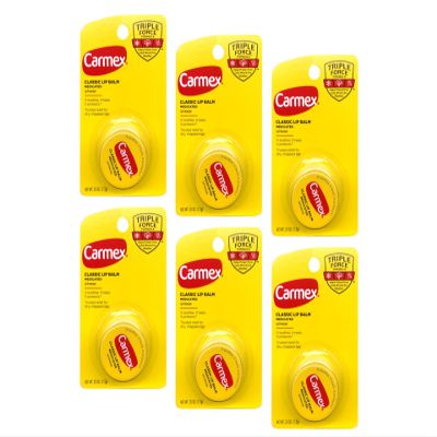 Carmex Classic Lip Balm Medicated 0.25 oz (Pack of 6)