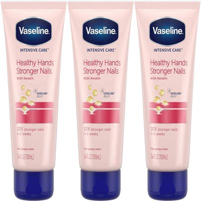 Vaseline Intensive Care Healthy Hand Stronger Nails Lotion, 3.4 Fl Ounce (Pack of 3)