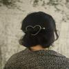 DoubleNine Bridal Hair Clip Heart Vintgae Hair Barrettes Metal Hairpins Hair Retro Accessories Love Jewelry for Women Girls Gift pack of 2 (silver) view 2
