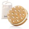 Ithyes Body Brush Dry Brushing Bath Brush Gentle Skin Exfoliate Massage Scrub 100% Nature Boar Bristles Bamboo Wood Improve Blood Circulation Wet & Dry Smooth Fresh Treatment,with Canvas Bag view 1