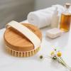Ithyes Body Brush Dry Brushing Bath Brush Gentle Skin Exfoliate Massage Scrub 100% Nature Boar Bristles Bamboo Wood Improve Blood Circulation Wet & Dry Smooth Fresh Treatment,with Canvas Bag view 2