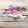 6 HAIR BOWS Made with self fasteners for Baby Girl - BEST Gift - Small Bows Mini Bows Blue White Lavender Rainbow Dark Pink Grey Gray Small Soft Baby Hair Bows, Tiny Bows for Baby Girls view 3