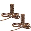 Hide & Drink, Set of 2 Hair Ties for Women, Ponytail/Braid Holder, Wraps, Deadlock Accessories for Ladies, Full Grain Leather, Handmade, Bourbon Brown view 1