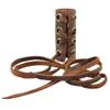 Hide & Drink, Set of 2 Hair Ties for Women, Ponytail/Braid Holder, Wraps, Deadlock Accessories for Ladies, Full Grain Leather, Handmade, Bourbon Brown view 2