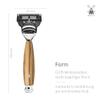 MHLE VIVO Olive Wood 3-Piece Black Fibre 5-Blade Razor Shaving Set view 3
