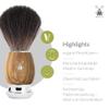 MHLE VIVO Olive Wood 3-Piece Black Fibre 5-Blade Razor Shaving Set view 4