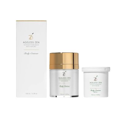 Ageless Zen Skin Tightening Cream For Body (3.38 FL Oz) With Free Refill (3.38 FL Oz) - Hydrates, Targets Wrinkles & Sagging For Smoothing, Toning - Firming Body Cream - Body Tightening Cream