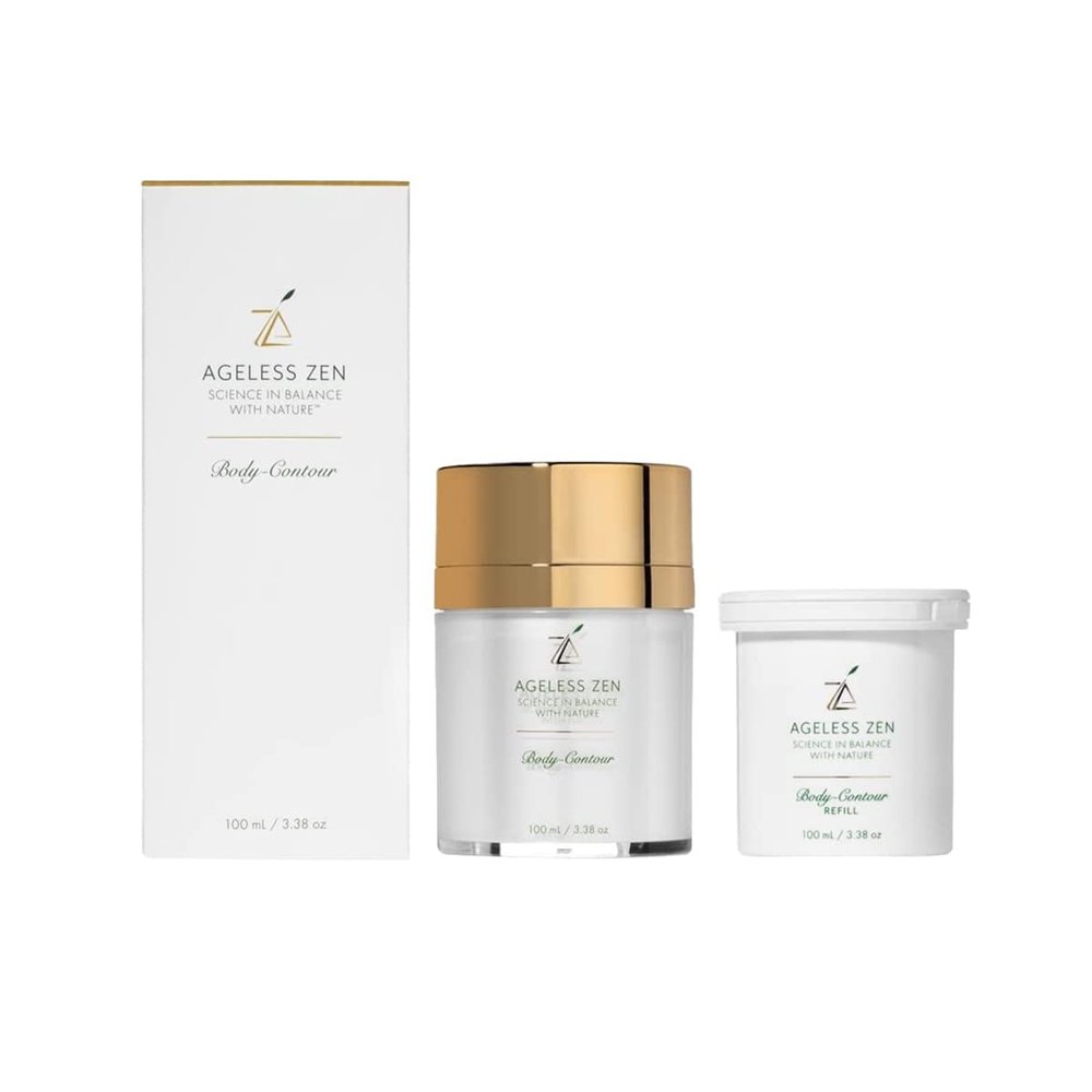 Ageless Zen Skin Tightening Cream For Body (3.38 FL Oz) With Free Refill (3.38 FL Oz) - Hydrates, Targets Wrinkles & Sagging For Smoothing, Toning - Firming Body Cream - Body Tightening Cream