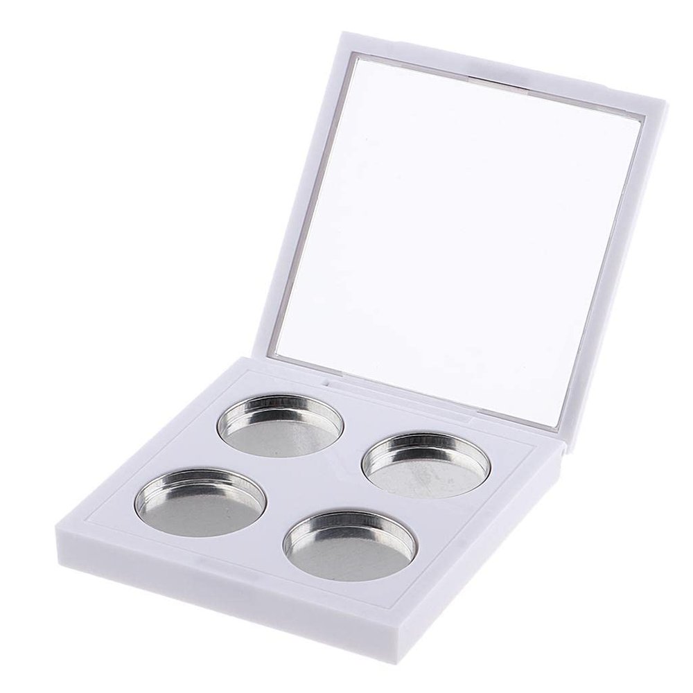 B Blesiya ABS Plastic 4 Grids Empty Eyeshadow Palette, Make Up Container Case Box with Magnetic Closure for Pressed Powder Blusher Lip Gloss