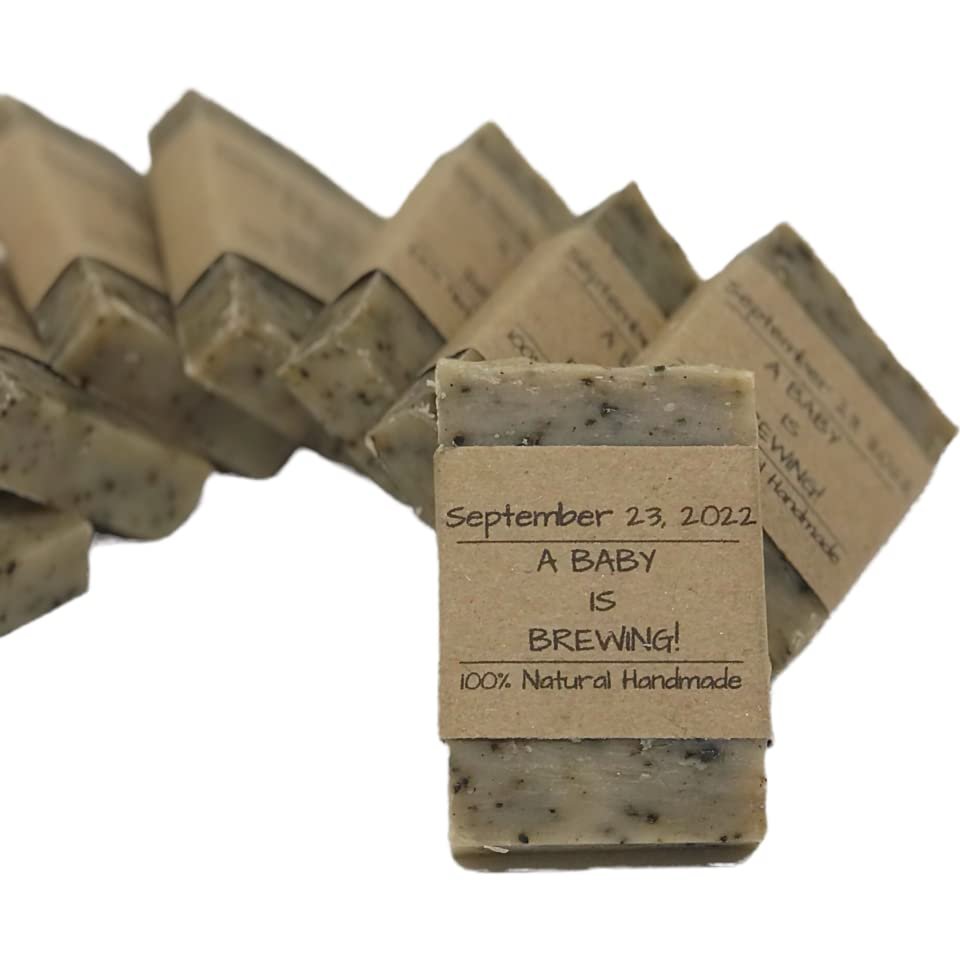 A baby is Brewing Favors, Coffee Favors, Soap Favors for Baby Shower, Set of 10 Personalized Coffee Soap Favors, Home Brewed Soaps
