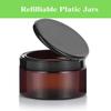 (12 Pack) 12 oz Amber PET Plastic Jar with Black Flip Top view 3