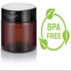 (12 Pack) 12 oz Amber PET Plastic Jar with Black Flip Top view 4