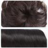 LXUE 5.5" Real Human Hair topper for Short Hair Clip in Wavy Hairpieces for Women with Thinning Hair, Dark Brown view 3