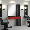 BarberPub Wall Mount Salon Station with 3 Hair Dryer Holders Hair Styling Station with Mirror Beauty Salon Spa Equipment Set 3026 (Right Shelf) view 2