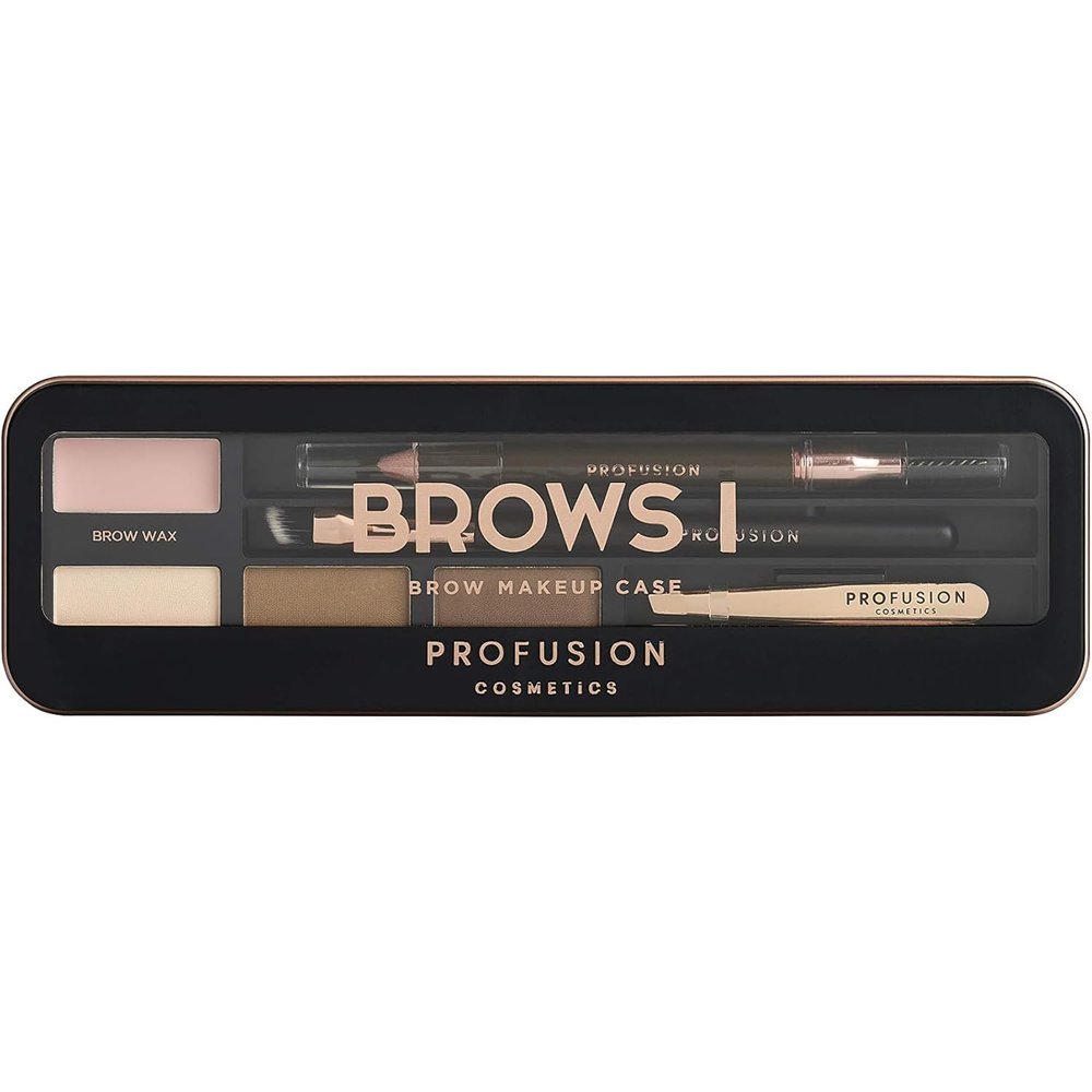 Profusion Cosmetics Eyebrow Pro Makeup Case Brows I Palette - Light Medium