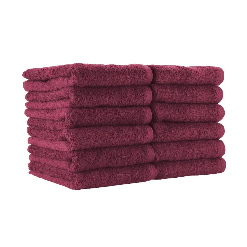 Arkwright Bleach Proof Salon Towels - Pack of 12 - Highly Absorbent, 100% Cotton, Quick Dry Spa Face Towel for Hair Stylist, Barber, Pedicure, and Esthetician, 16 x 27 in, Burgundy