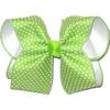 Rainbows By Paulette OV-2745L Large White Raised Dots on Lypple over White Hair Bow view 1