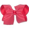 OV-2748L Large White Raised Dots on Red over Red Hair Bow view 1