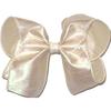 DU-103L Large Iridescent Ivory Dupioni Silk Hair Bow view 1