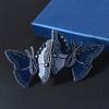 Butterfly Red Navy Austrian Rhinestone Crystal Hair Clip Barrette Ponytail Holder Hair Jewelry Headpiece Claw Clamp C7184 (Navy) view 3
