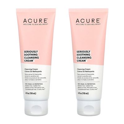 Acure Seriously Soothing, Cleansing Cream, 4 fl oz (118 ml) (Pack of 2)