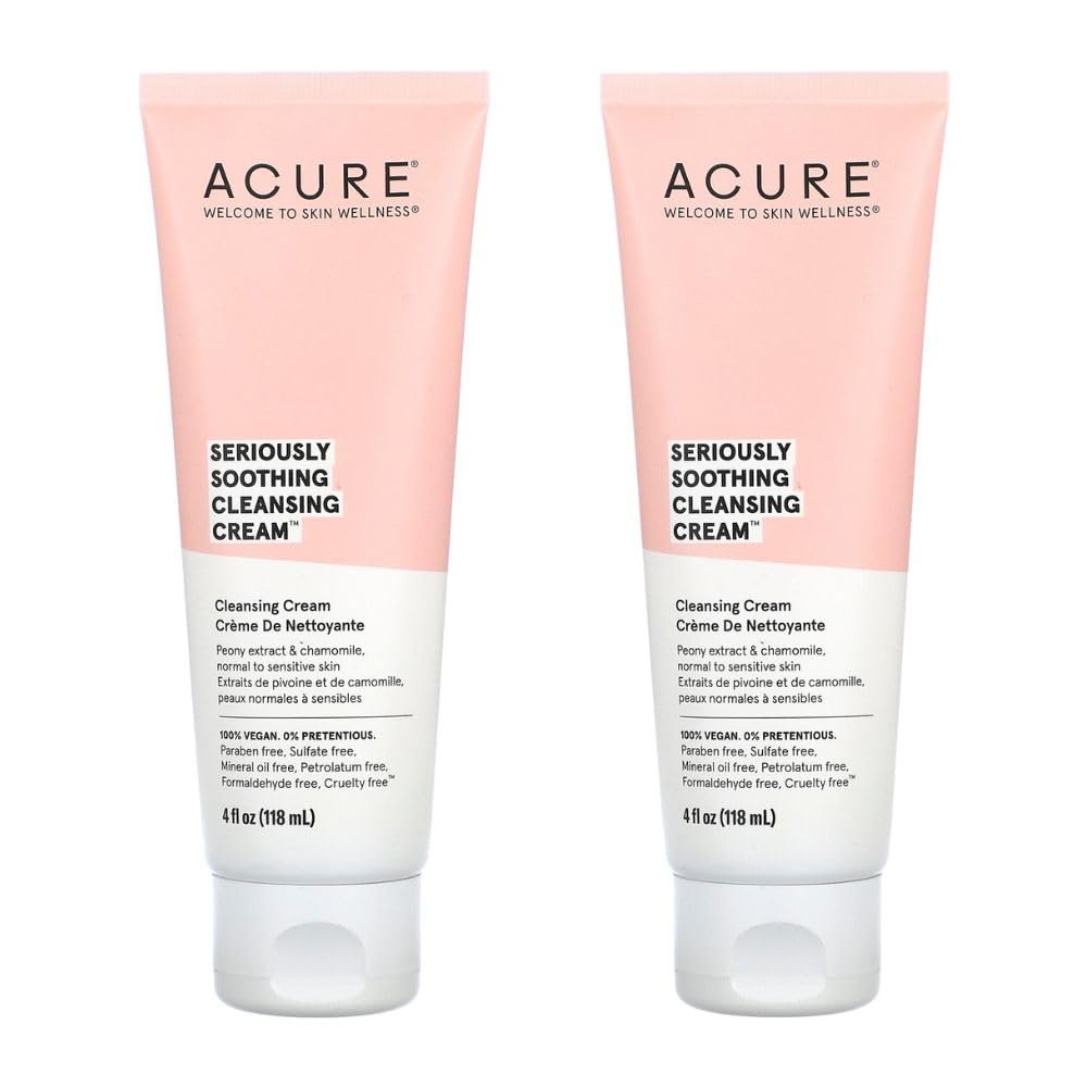 Acure Seriously Soothing, Cleansing Cream, 4 fl oz (118 ml) (Pack of 2)