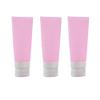 3pcs Pink Portable Leakproof Silicone Bottle - Empty Refillable Soft Squeezable Travel Bottle Containers For Body Lotion Shower Gel Shampoo Face Cleanser Toothpaste With Flip Lid size 80ml view 1