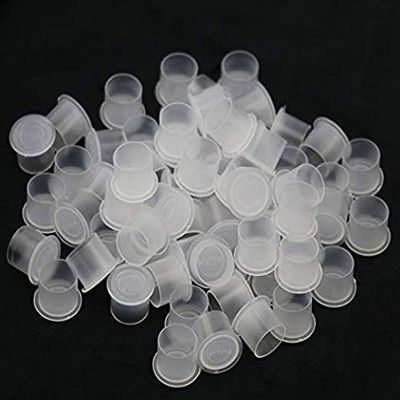 Needlehouse 1000pcs Tattoo Ink Caps Professional Tattoo Ink Cups With Base, Caps Plastic Transparent Pigment Cups Caps Tattoo Supplies (17 * 14mm)
