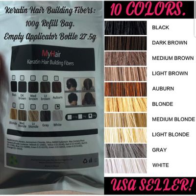 DARK BROWN Hair Building Fibers Blad Hair Loss Concealer-100g REFILL BAGS-10 COLORS (Dark Brown-100g)