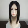 100% Real Human Hair Clip in Toppers High Density Black Toppers, 3" x 6" Silk Base Forehead Topper Hairpieces for Women with Thinning Hair, 14" view 4