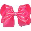 DU-112L Large Iridescent Neon Shocking Pink Dupioni Silk Hair Bow view 1