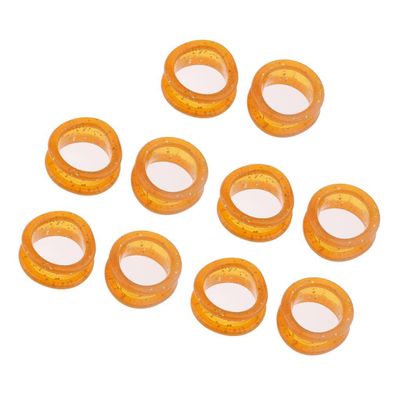 10pcs/pack Assorted Colors Barber Hair Shears Scissors Finger Rings Grips Inserts Soft Rubber Ring Sizer - Orange