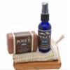 BOGUE Luxury Goat Milk Soap & Pure Essential Oil Hydrolyzer Giftset -N6 'Walk in Ojai' Lavender, Sage Ylang Ylang on Beech Wood Soap Dish with Sisal Cloth view 2