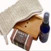 BOGUE Luxury Goat Milk Soap & Pure Essential Oil Hydrolyzer Giftset -N6 'Walk in Ojai' Lavender, Sage Ylang Ylang on Beech Wood Soap Dish with Sisal Cloth view 4